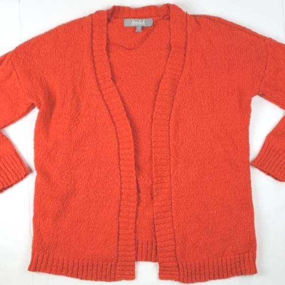 Marled Sweaters - Marled Reunited Clothing 100% Cotton Knit Orange Textured 3/4 Sleeve Cardigan Sw